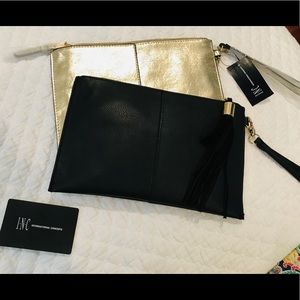 INC Black and Gold wallet wristlets